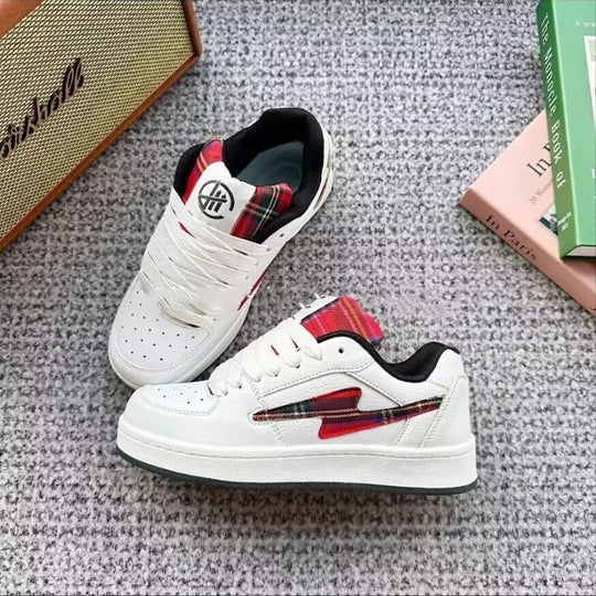 Damen Modische Sneakers mit kariertem Design und komfortabler Dämpfung EB
