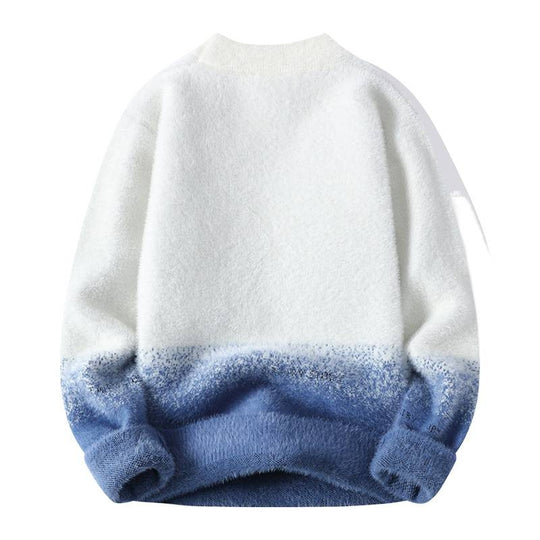 Damen Flauschiger Winterpullover mit kreativem Motiv und hohem Kragen EB