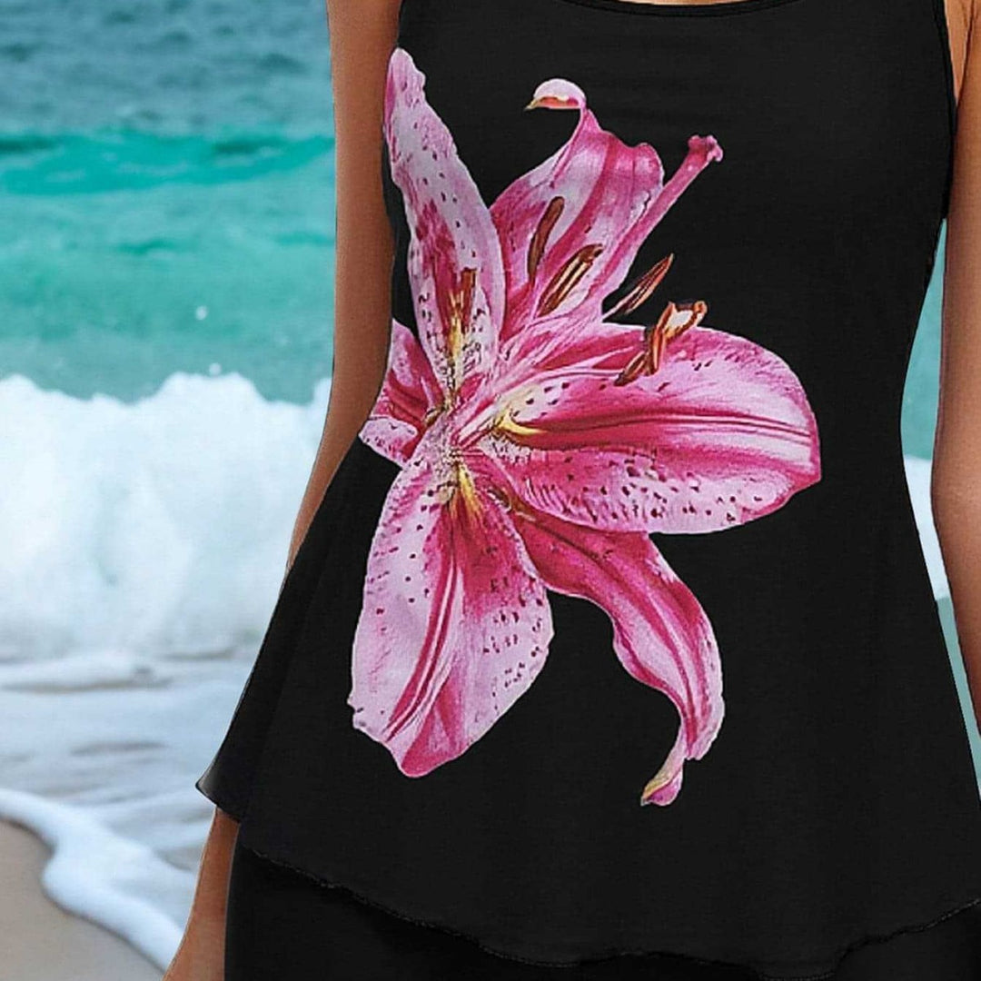 Damen Tankini mit floralem Motiv und bequemen Shorts EB