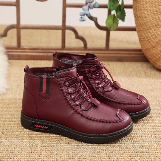 Damen Gefütterte Stiefelette mit modischer Schnürung und rutschfester Sohle EB