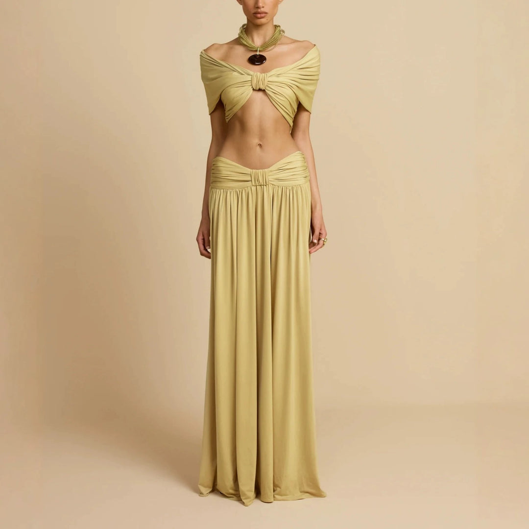 Damen Elegantes Maxikleid mit innovativem Knotted-Design EB