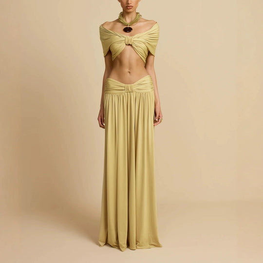 Damen Elegantes Maxikleid mit innovativem Knotted-Design EB