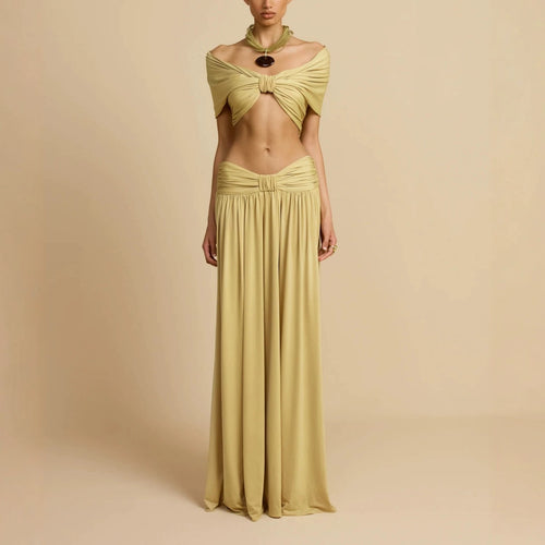 Damen Elegantes Maxikleid mit innovativem Knotted-Design EB