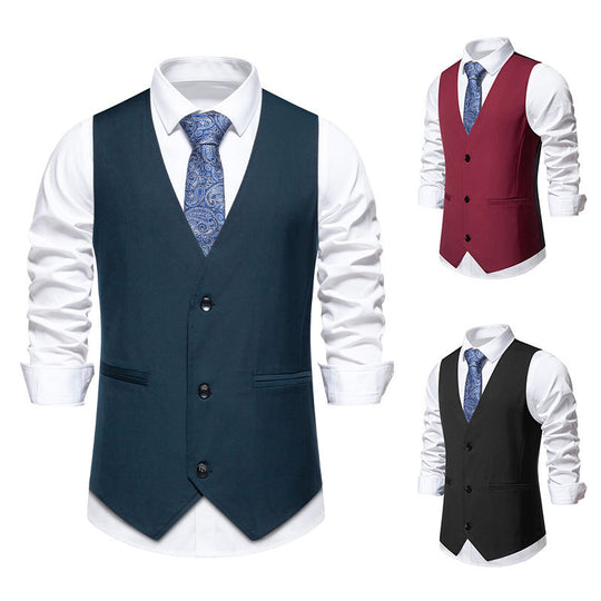Herren elegante Anzugweste mit modernem Schnitt und praktischen Taschen EB