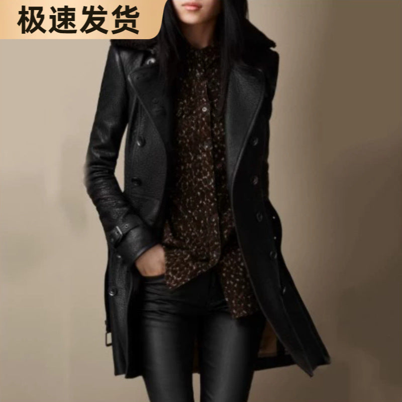 Damen jacke mit umschlagbarem Kragen und hochwertigen Details EB