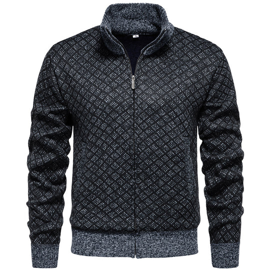 Herren sportliche Strickjacke mit modernem Muster EB