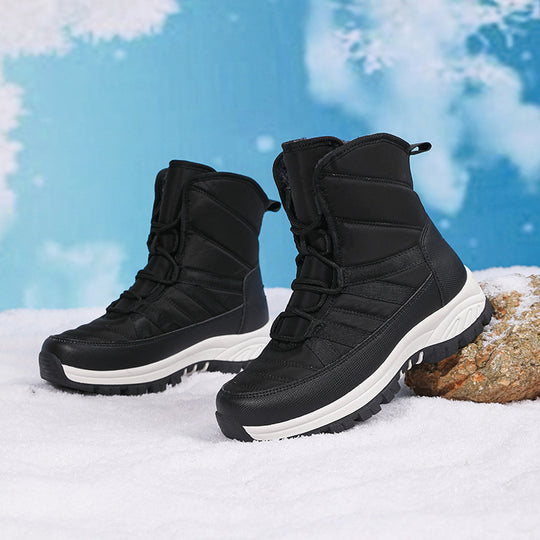 Damen gefütterte Winterstiefel mit rutschfester Sohle und elastischem Schnellschnürsystem EB