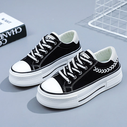 Damen Sneaker mit hoher Plateausohle und atmungsaktivem Obermaterial EB