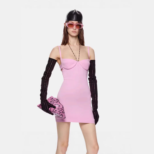 Damen Cocktailkleid mit trägerlosem Design und figurbetontem Schnitt EB