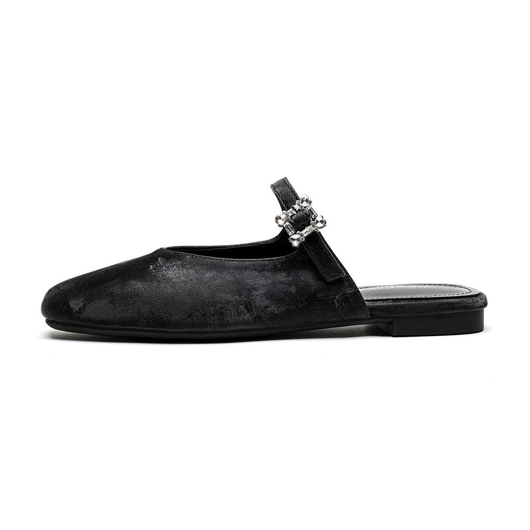 Damen elegante Slingback Ballerinas mit modischem Schnallenakzent EB