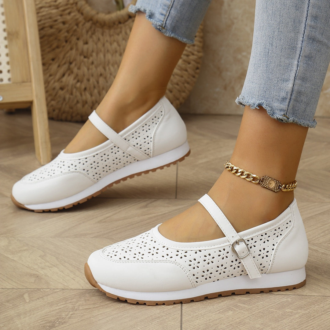 Damen Komfortable und atmungsaktive Slipper mit verstellbarem Riemen EB