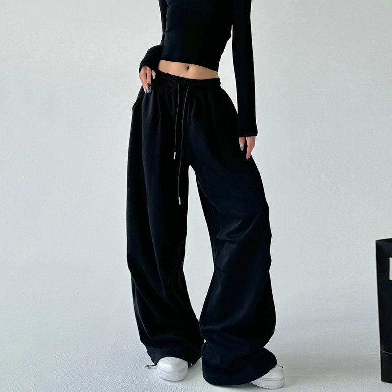 Damen nan weite Jogginghose mit extra weitem Bein und Kordelzugbund aus French Terry EB