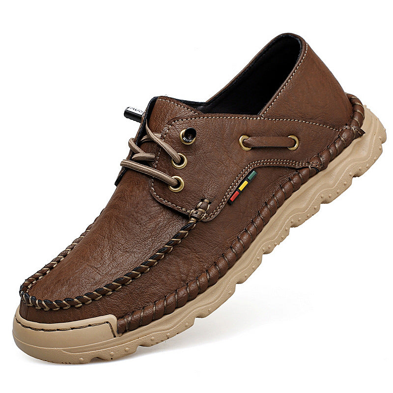 Herren Freizeit-Leder-Sneaker mit handgenähter Verarbeitung EB