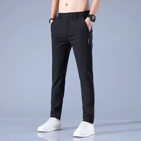 Herren elegante Anzughose mit elastischem Bund und praktischen Eingrifftaschen EB