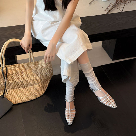 Damen Elegante Slingback Sandalen mit glanzvollem Design und komfortablem Blockabsatz EB