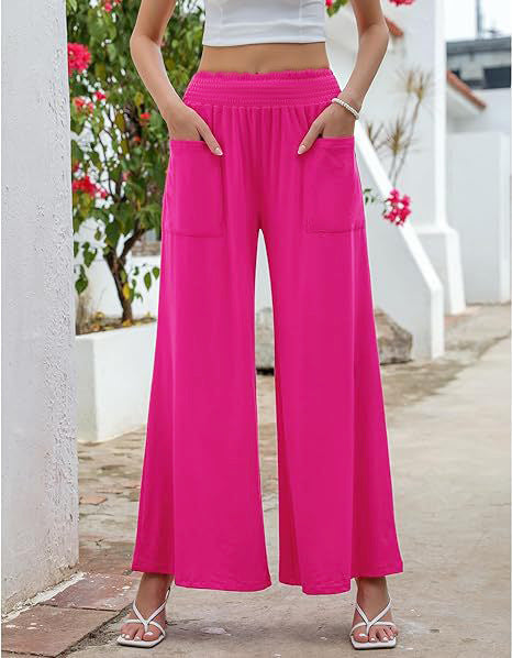 Damen Weit geschnittene Sommersonnenhose mit praktischen Taschen EB