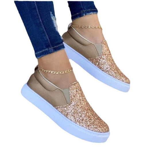 Damen Freizeit-Slipper mit modischem Logo-Design und elastischen Einsätzen EB