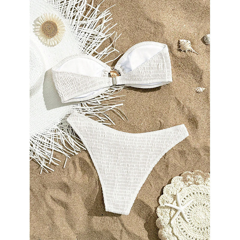 Damen Bandeau-Bikini mit raffiniertem Raffung-Design EB
