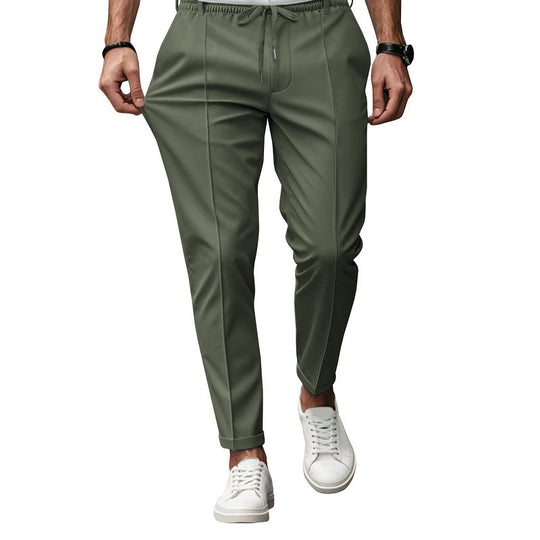 Herren nan tapered Freizeithose mit Bundfalten und elastischem Kordelzug EB
