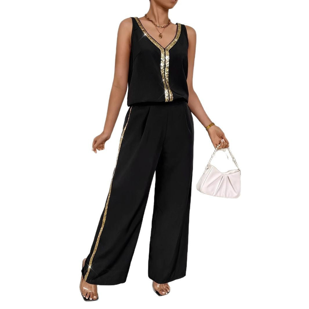 Damen elegantes und farbenfrohes Jumpsuit Set EB