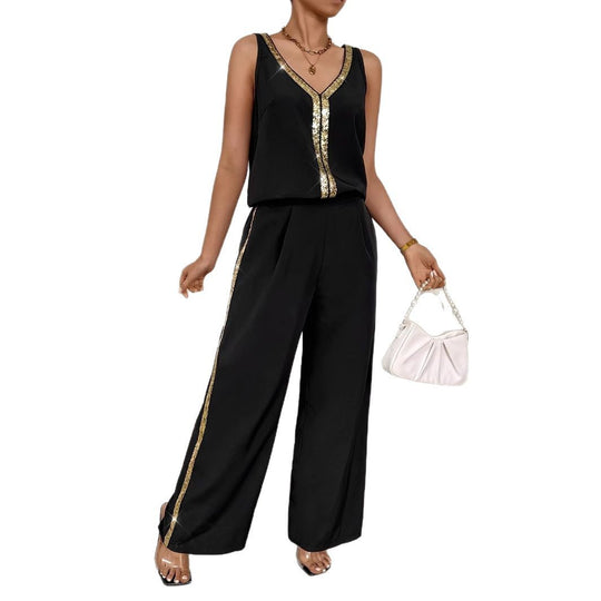 Damen elegantes und farbenfrohes Jumpsuit Set EB