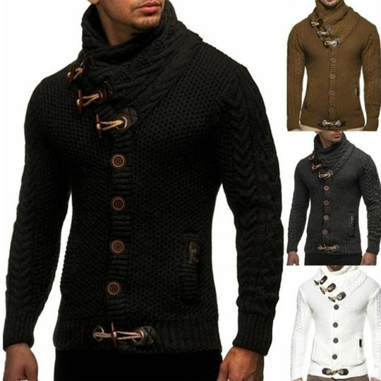 Herren Strickjacke mit asymmetrischem Kragen EB