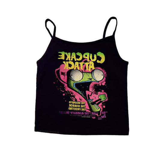 Damen T-Shirt mit kreativem Cupcake-Motiv und modernem Druck EB