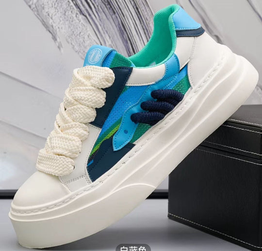 Damen Modische Plattform Sneakers mit einzigartigen grafischen Mustern und bequemer Sohle EB