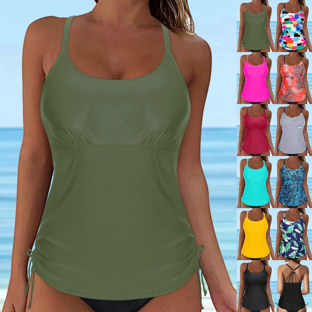 Damen lässiges Tankini-Oberteil mit Schnürung EB