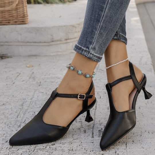 Damen Slingback-Pumps mit eleganter Spitze und komfortablem Blockabsatz EB