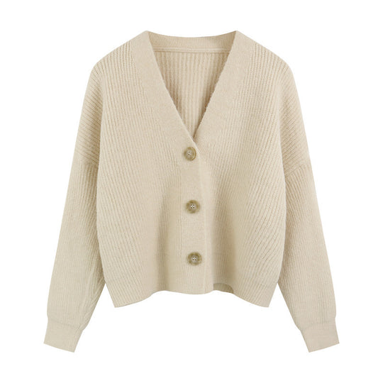 Damen Komfortabler Strickcardigan mit Knopfdetails und feiner Struktur EB