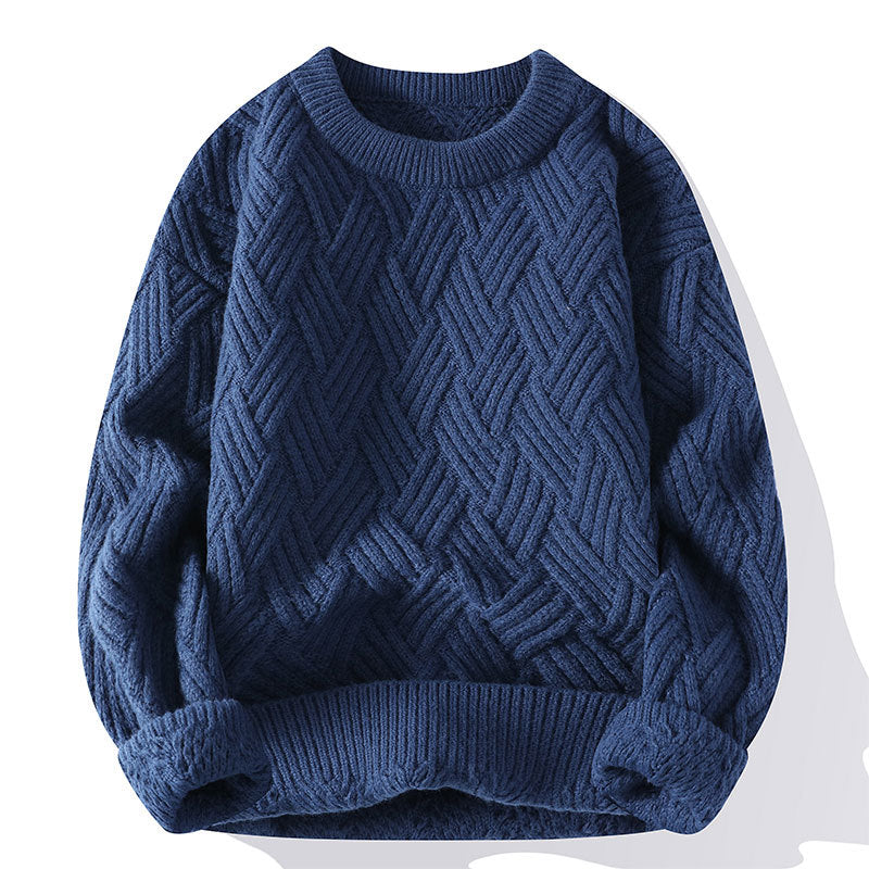 Damen nan grobgestrickter Oversize-Pullover mit Zopfmuster und elastischem Rippbund EB