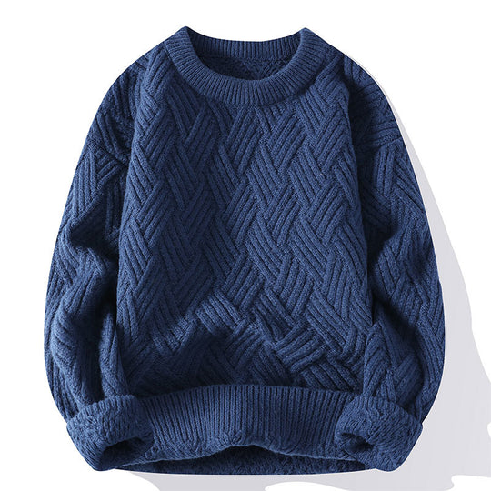 Damen nan grobgestrickter Oversize-Pullover mit Zopfmuster und elastischem Rippbund EB