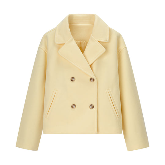 Damen elegante Übergangsjacke mit doppelter Knopfleiste und weichem Obermaterial EB