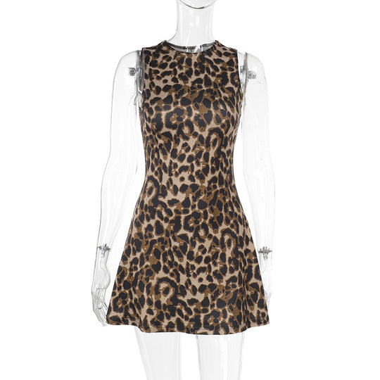 Damen Etuikleid mit Leopardenmuster und figurbetontem Schnitt EB