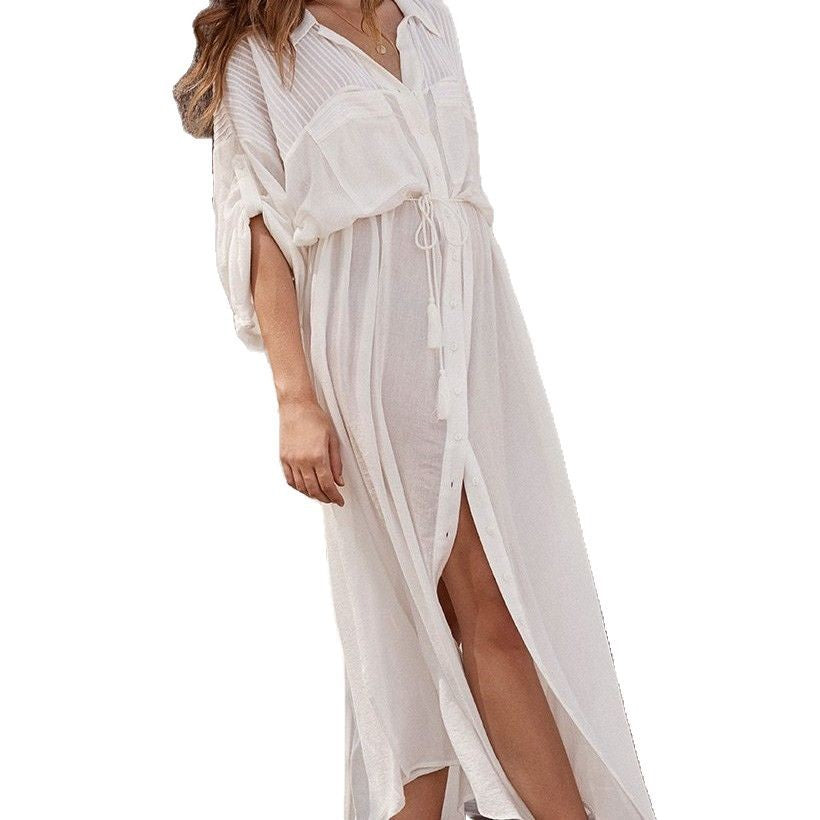 Damen luftiges Strandkleid aus atmungsaktivem Stoff EB