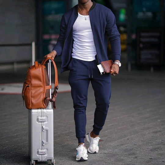 Herren Sportliches Freizeit-Set mit elastischem Bund und funktionalen Taschen EB