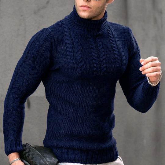 Herren Strickpullover mit hochstehendem Kragen EB