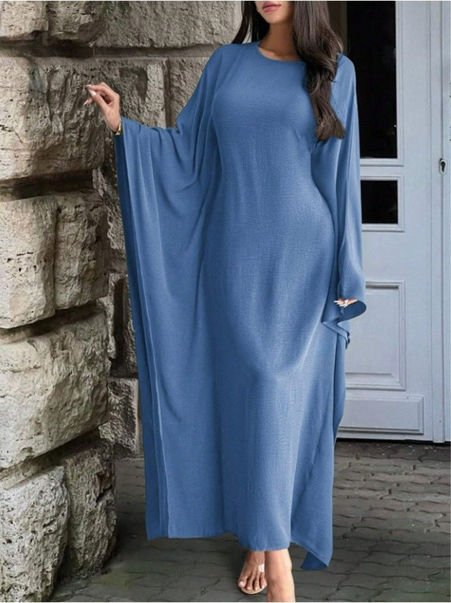 Damen Elegantes Maxikleid mit weiten Ärmeln und lockerem Schnitt EB