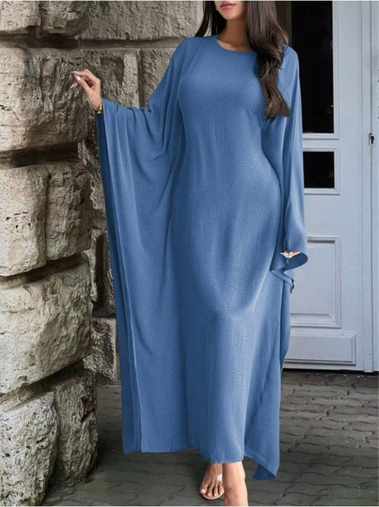 Damen Elegantes Maxikleid mit weiten Ärmeln und lockerem Schnitt EB