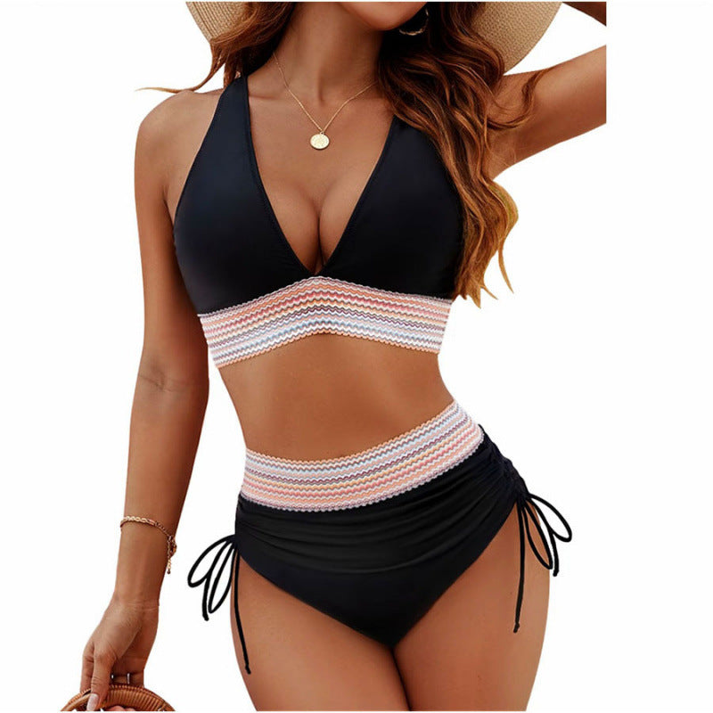 Damen Triangel-Bikini mit verstellbaren Riemen und moderner Rüschenoptik EB