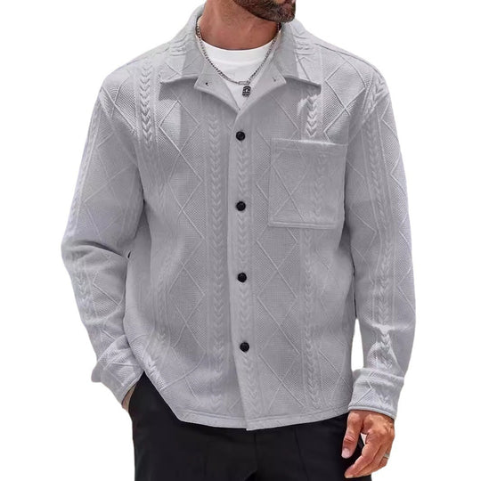 Herren Strickhemd mit modernem Design und strukturiertem Gewebe EB