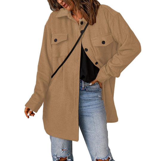 Damen Overshirt-Jacke mit praktischen Brusttaschen und schickem Schnitt EB