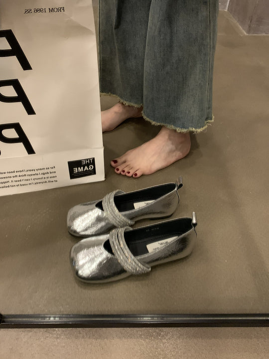 Damen elegante Ballerinas mit modischem Applikationsdetail EB