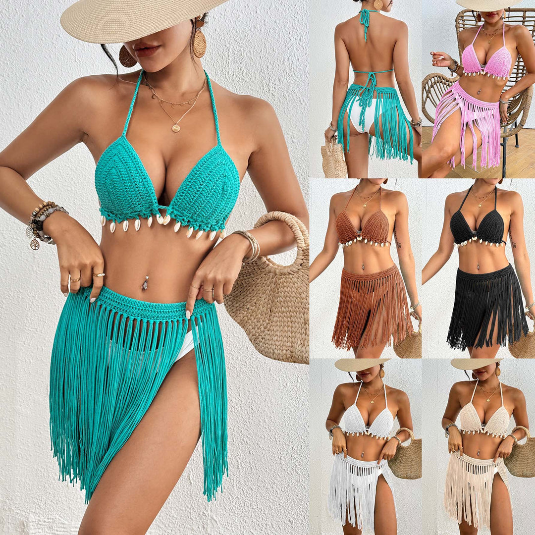 Damen Häkel-Bikini-Set mit Fransen EB