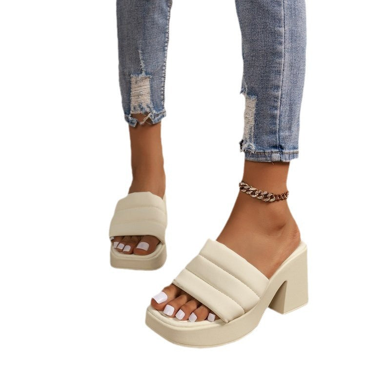Damen Plateausandalen mit modischem Riemen-Design EB