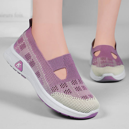 Damen Atmungsaktive und elastische Slip-On Freizeitschuhe EB