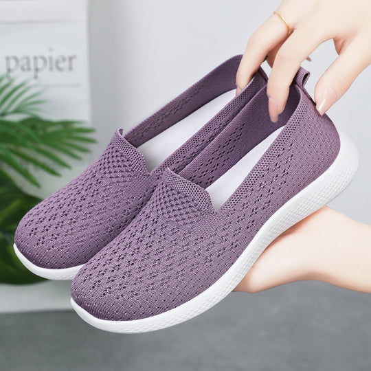 Damen Atmungsaktive Slip-On Freizeitschuhe mit elastischem Design EB