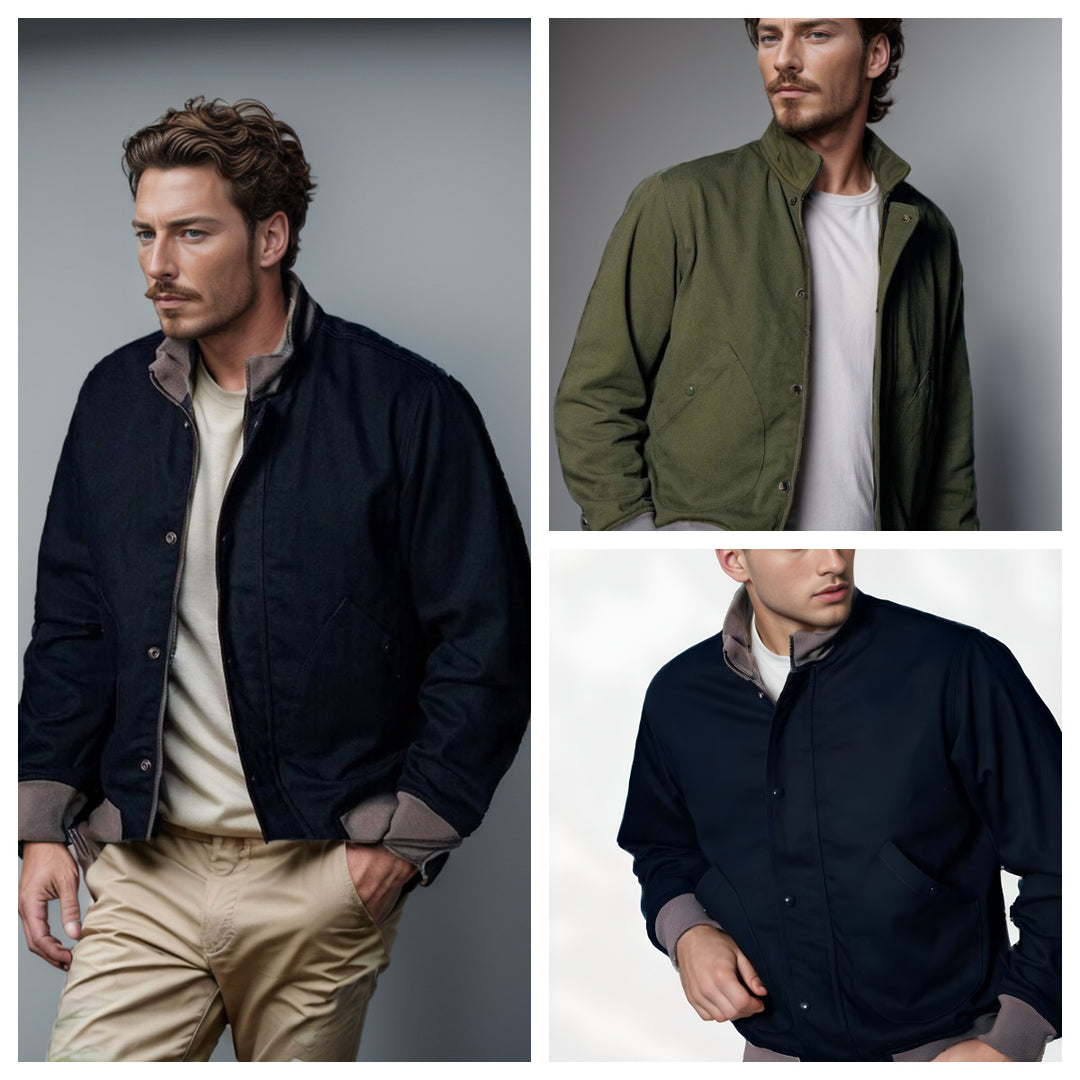 Herren lässige Freizeitjacke mit funktionalen Taschen und modernem Kragen EB