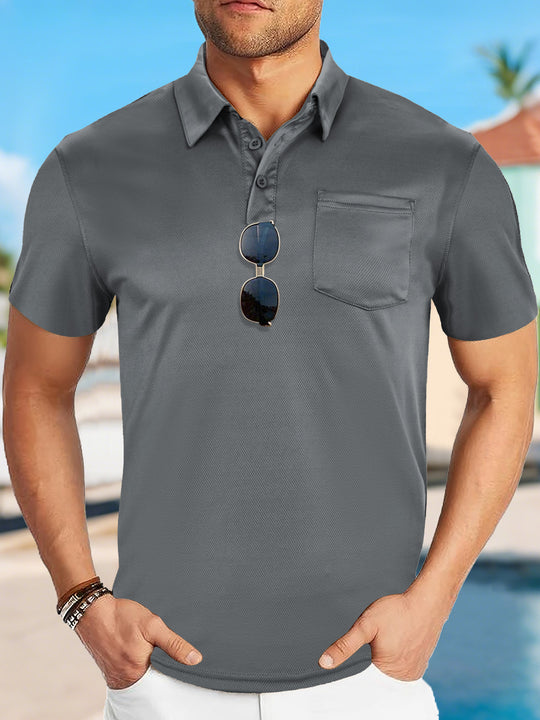 Herren nan funktionales Polohemd mit Brusttasche und atmungsaktiver Meshstruktur EB